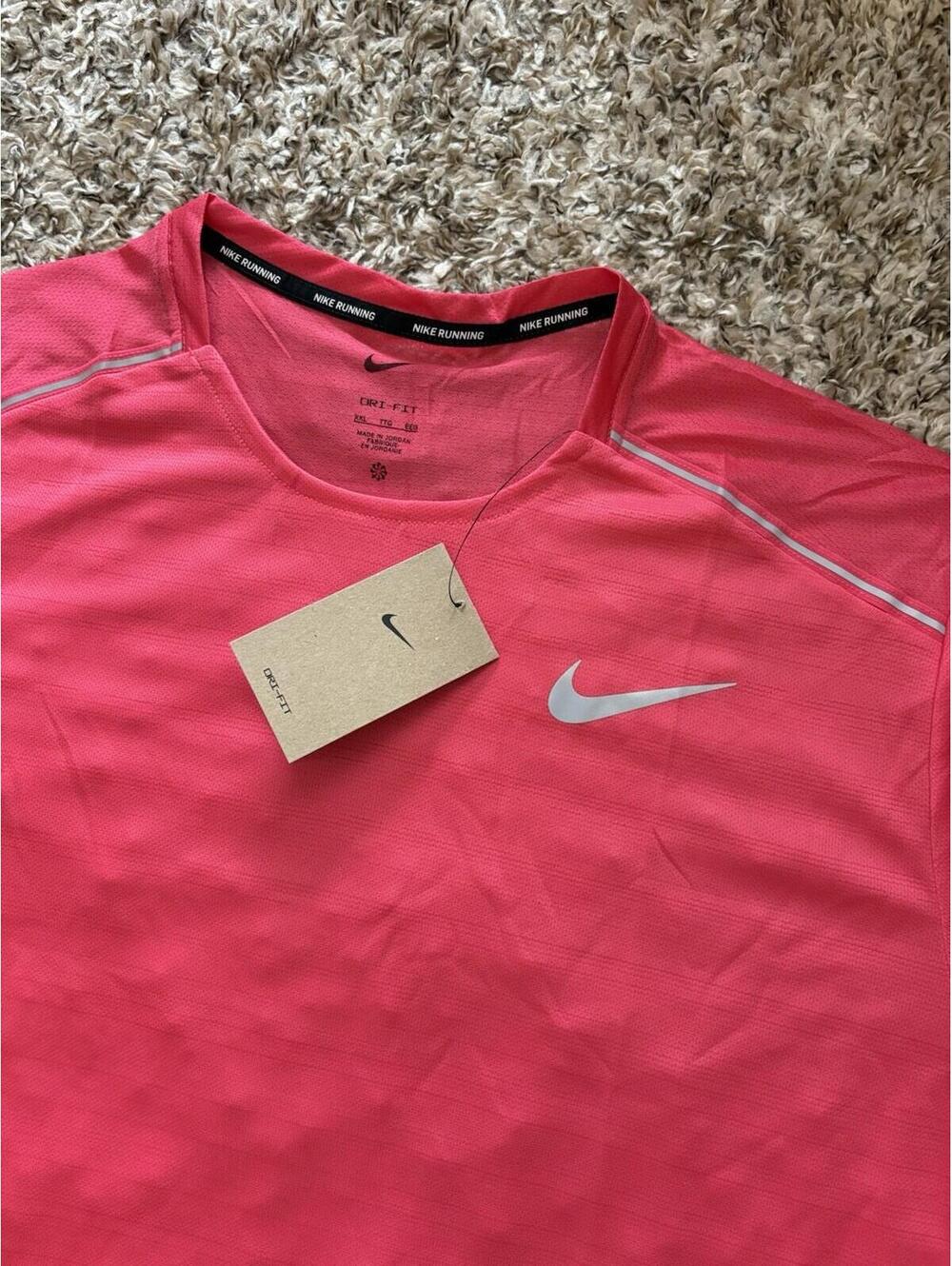 Nike Men's Dri-FIT Miler Short Sleeve Running Shirt 2XL Aster Pink AJ7565-629 - Picture 7 of 9